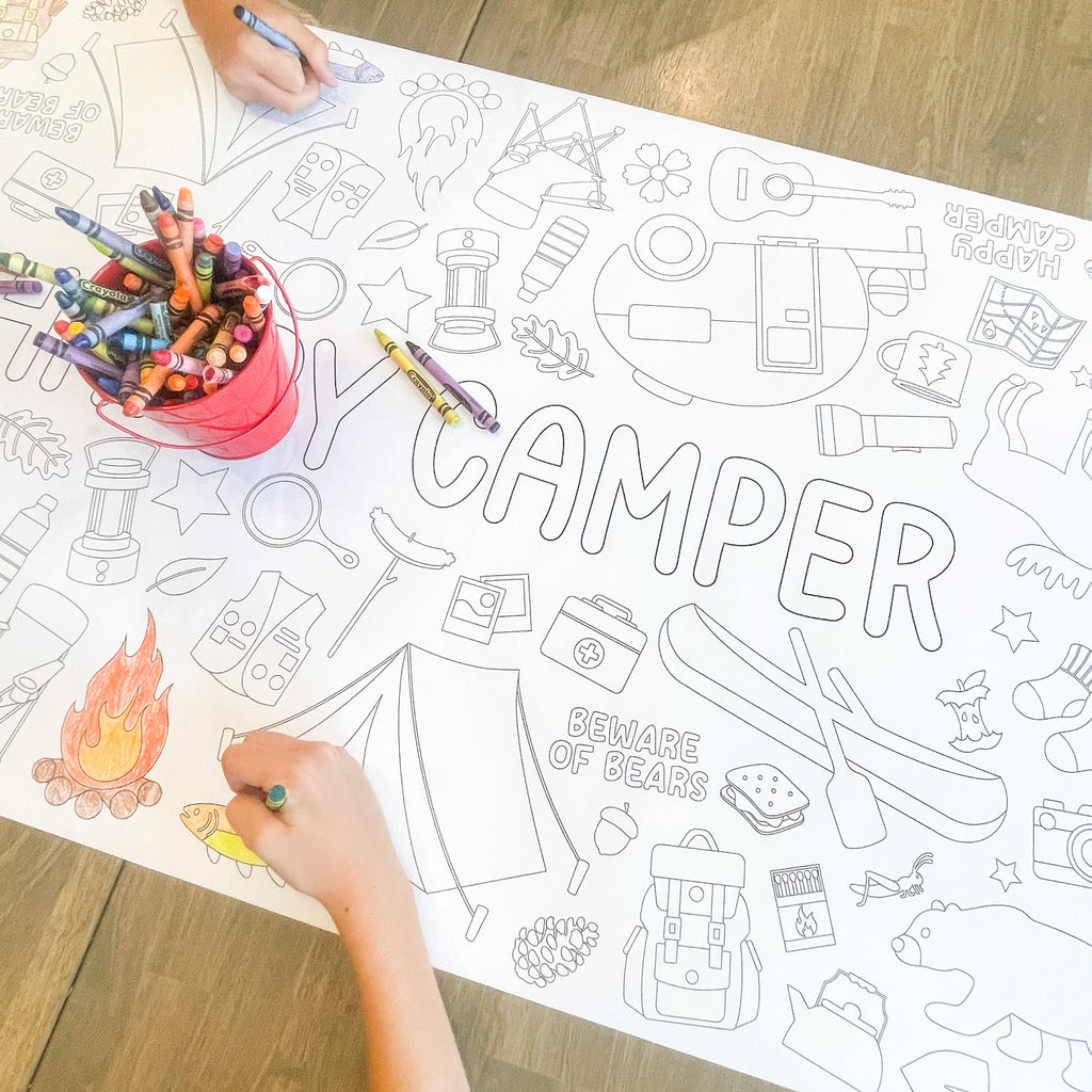 Camping Coloring Table Runner