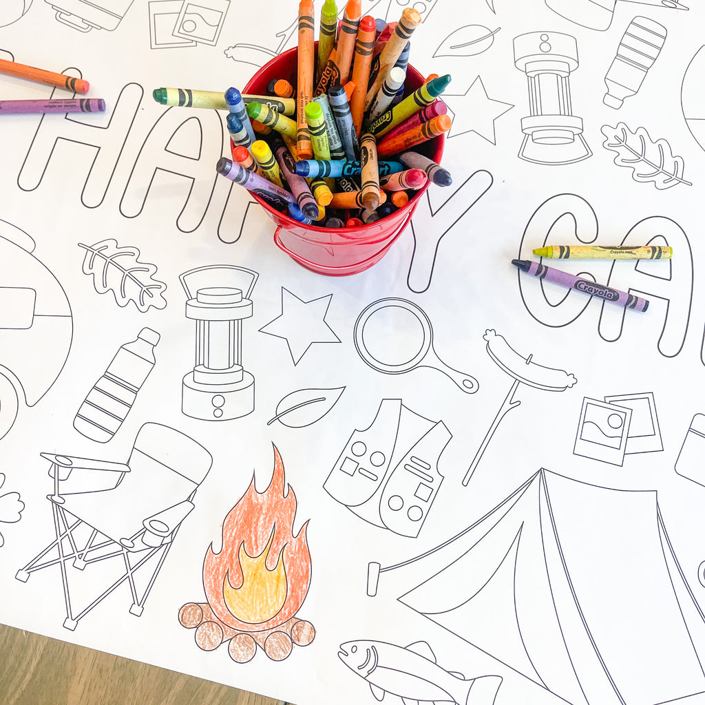 Camping Coloring Table Runner