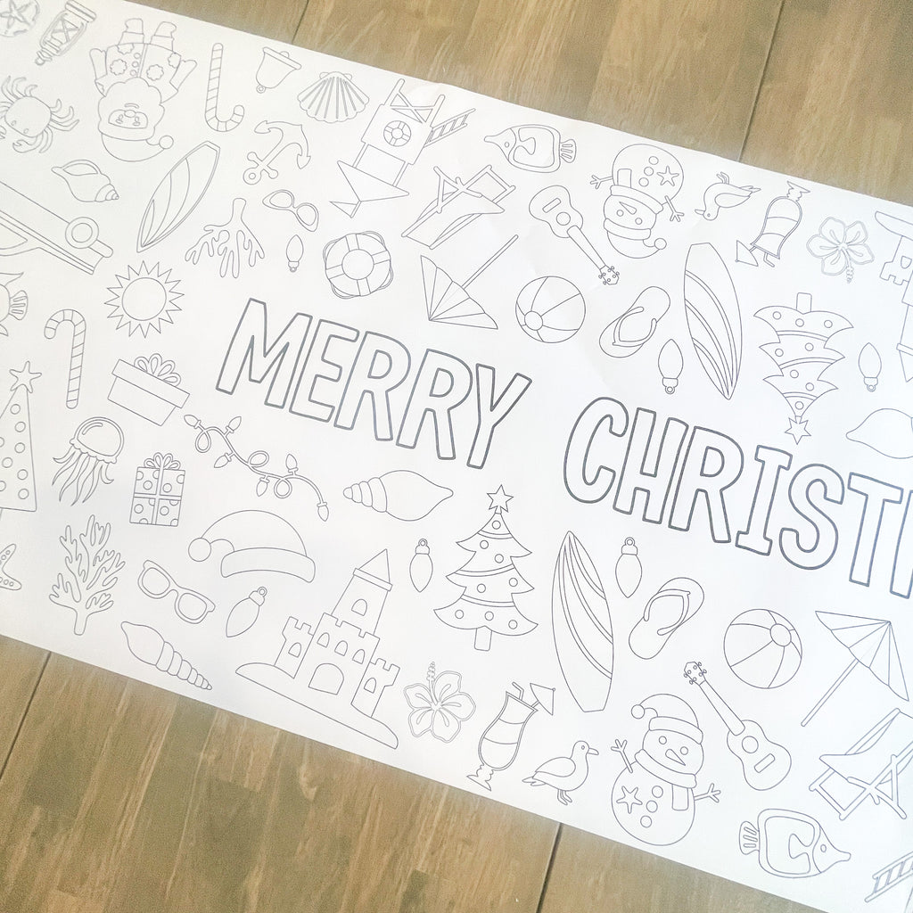 Beach Christmas Coloring Table Runner | Christmas