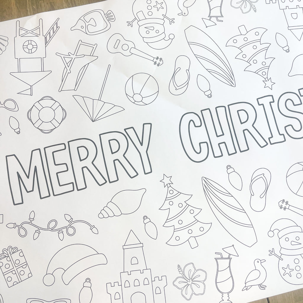 Beach Christmas Coloring Table Runner | Christmas