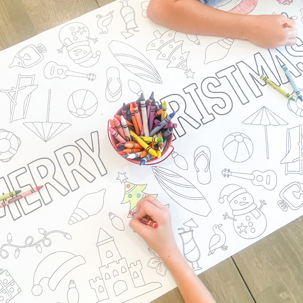 Beach Christmas Coloring Table Runner | Christmas