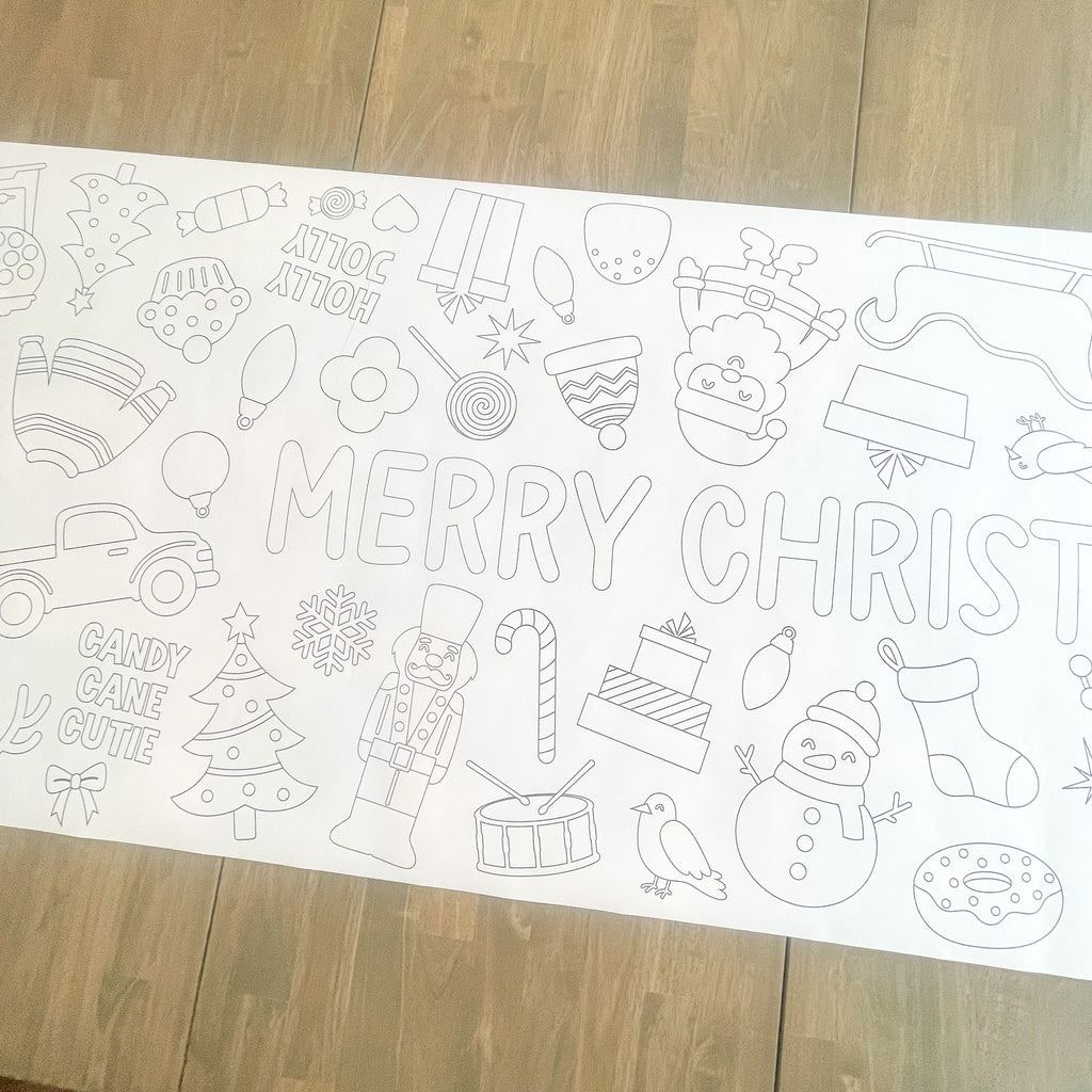 Cute Christmas Coloring Table Runner | Christmas