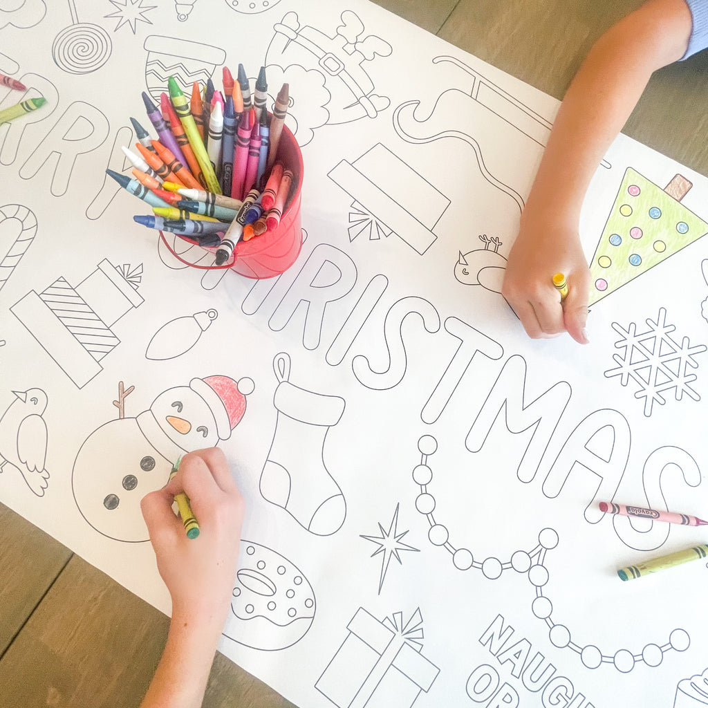 Cute Christmas Coloring Table Runner | Christmas