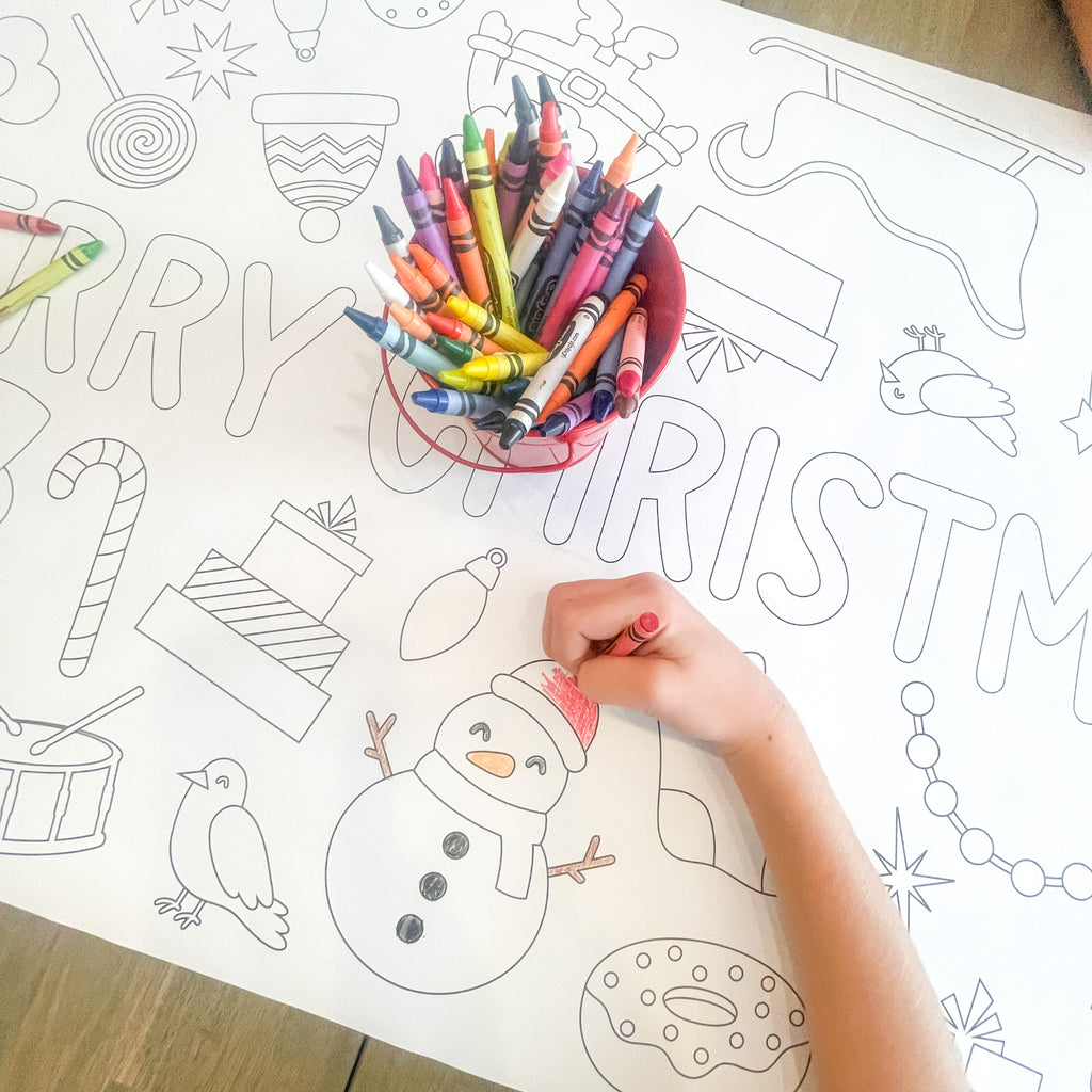 Cute Christmas Coloring Table Runner | Christmas