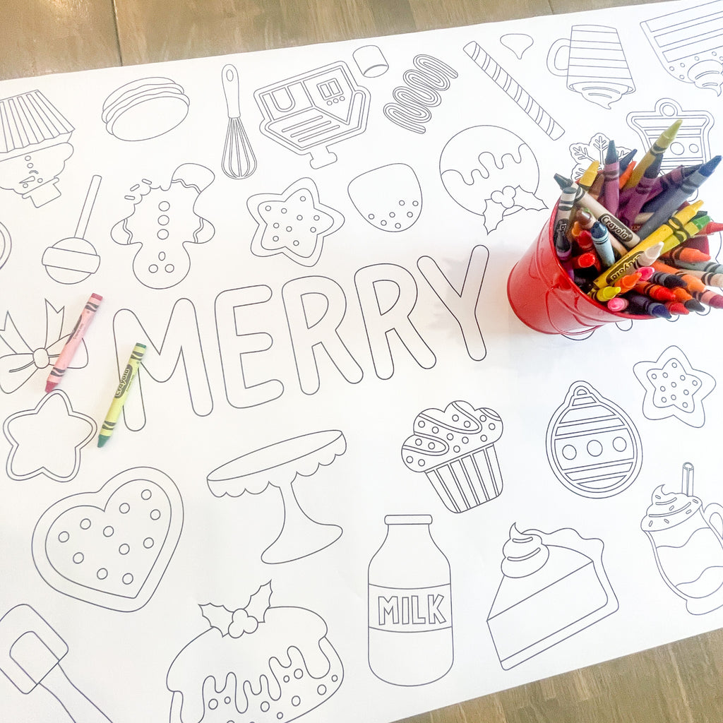 Christmas Baking Coloring Table Runner | Christmas