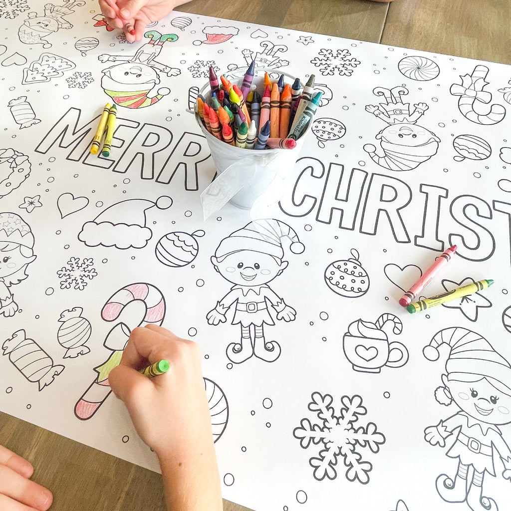 Christmas Elf Coloring Table Runner | Christmas