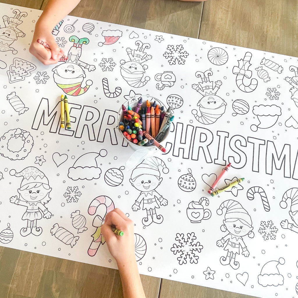 Christmas Elf Coloring Table Runner | Christmas