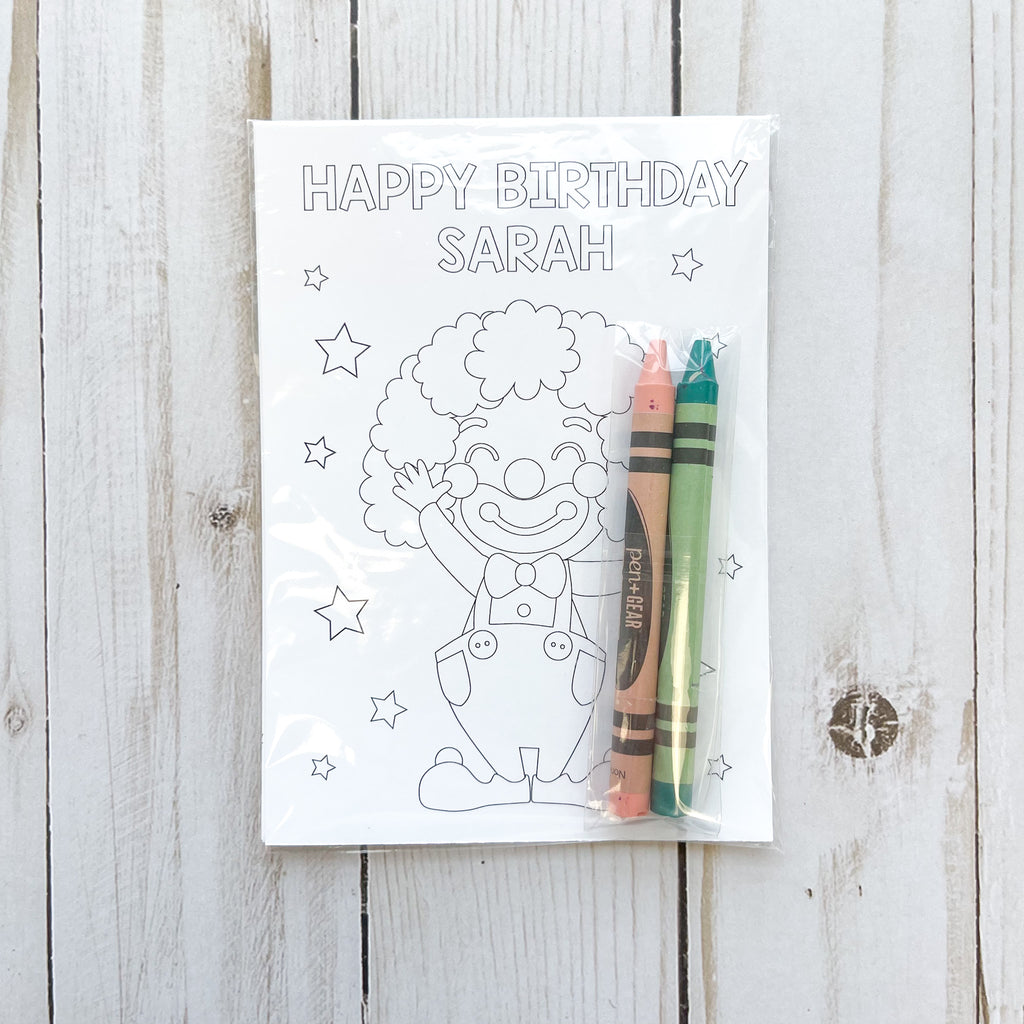 Personalized Circus Coloring Party Favors| Circus Party