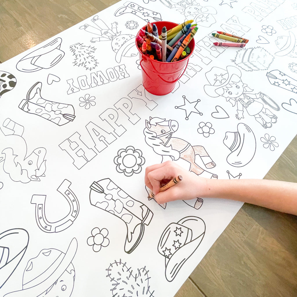 Cowgirl Coloring Table Runner