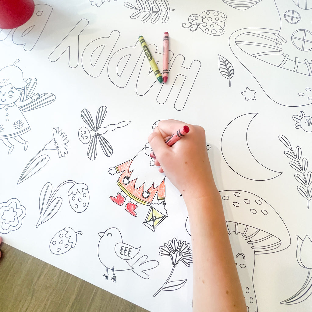 Fairy Land Coloring Runner| Gnome Party