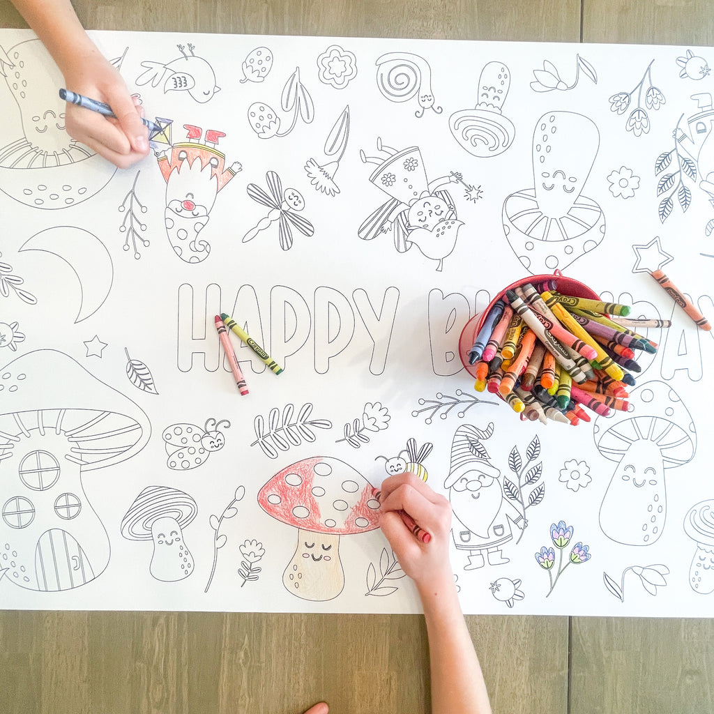 Fairy Land Coloring Runner| Gnome Party