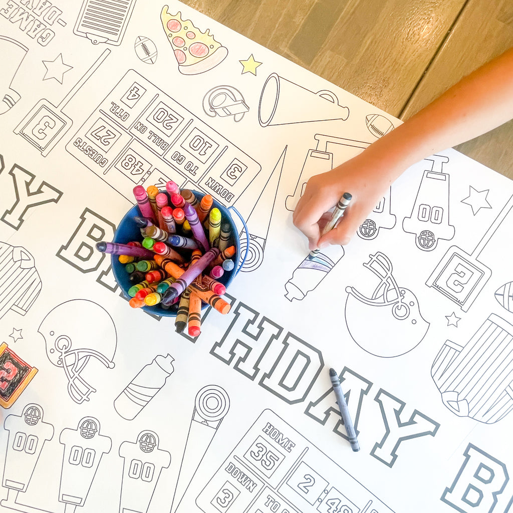 Football Coloring Table Runner| Football Party