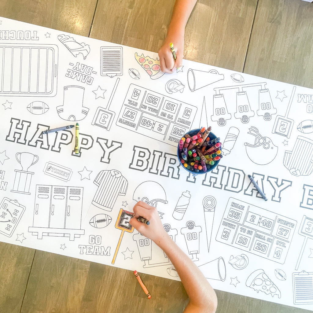 Football Coloring Table Runner| Football Party