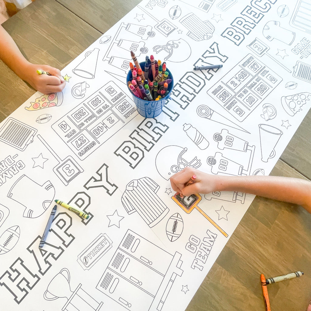 Football Coloring Table Runner| Football Party