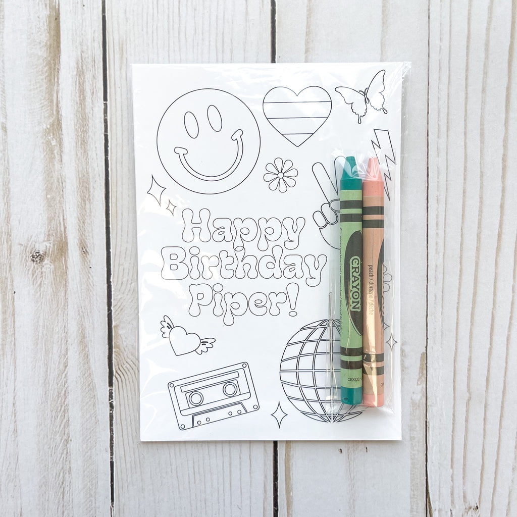 Personalized Groovy Coloring Party Favors| Groovy Party