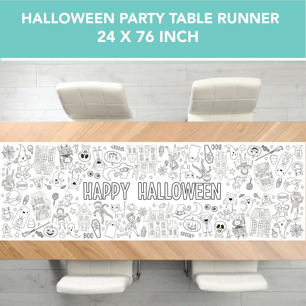 Halloween Night Coloring Table Runner | Halloween Party