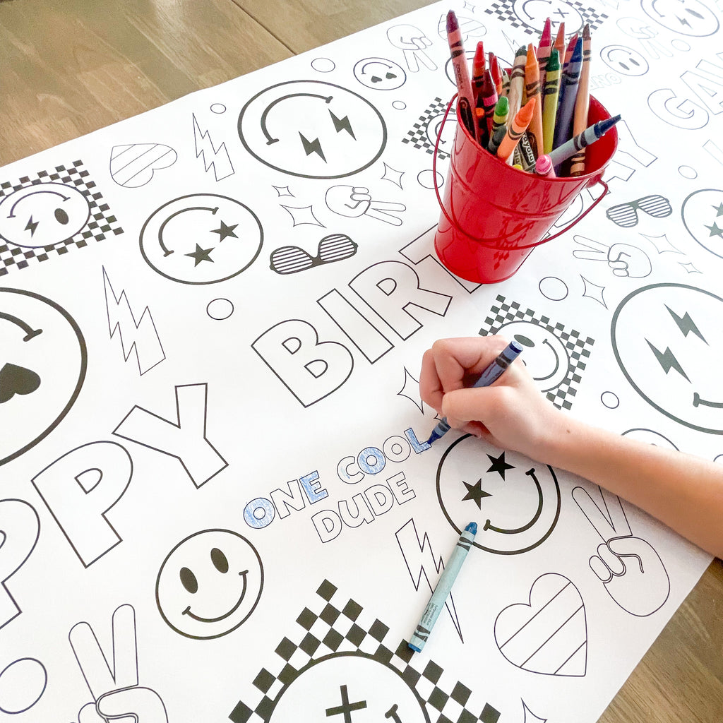 One Happy Dude Coloring Table Runner| Carnival Party