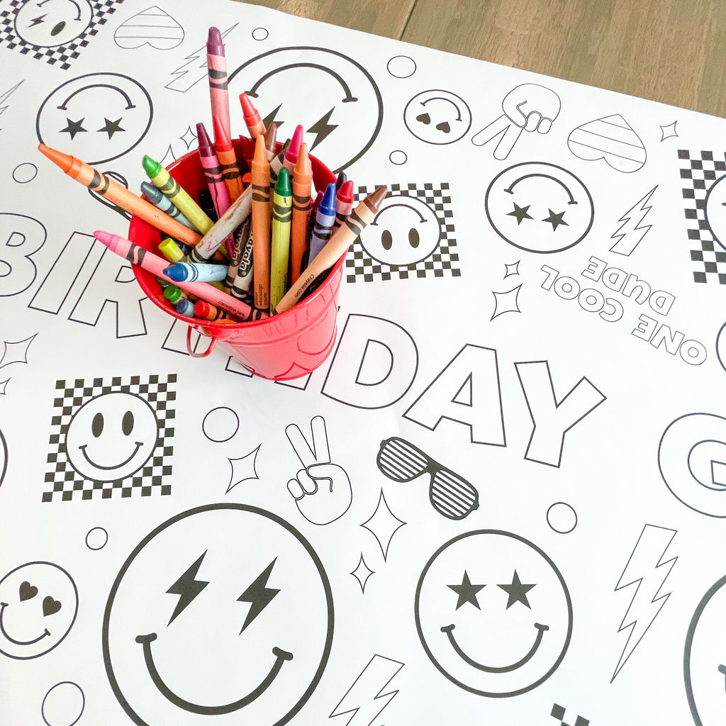 One Happy Dude Coloring Table Runner| Carnival Party