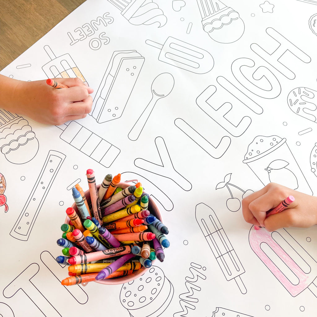 Ice Cream Party Coloring Table Runner| Ice Cream Party