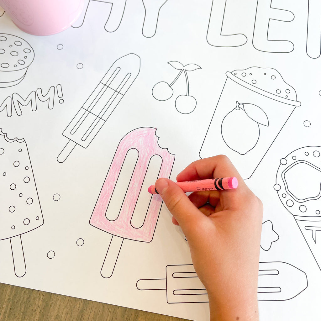 Ice Cream Party Coloring Table Runner| Ice Cream Party