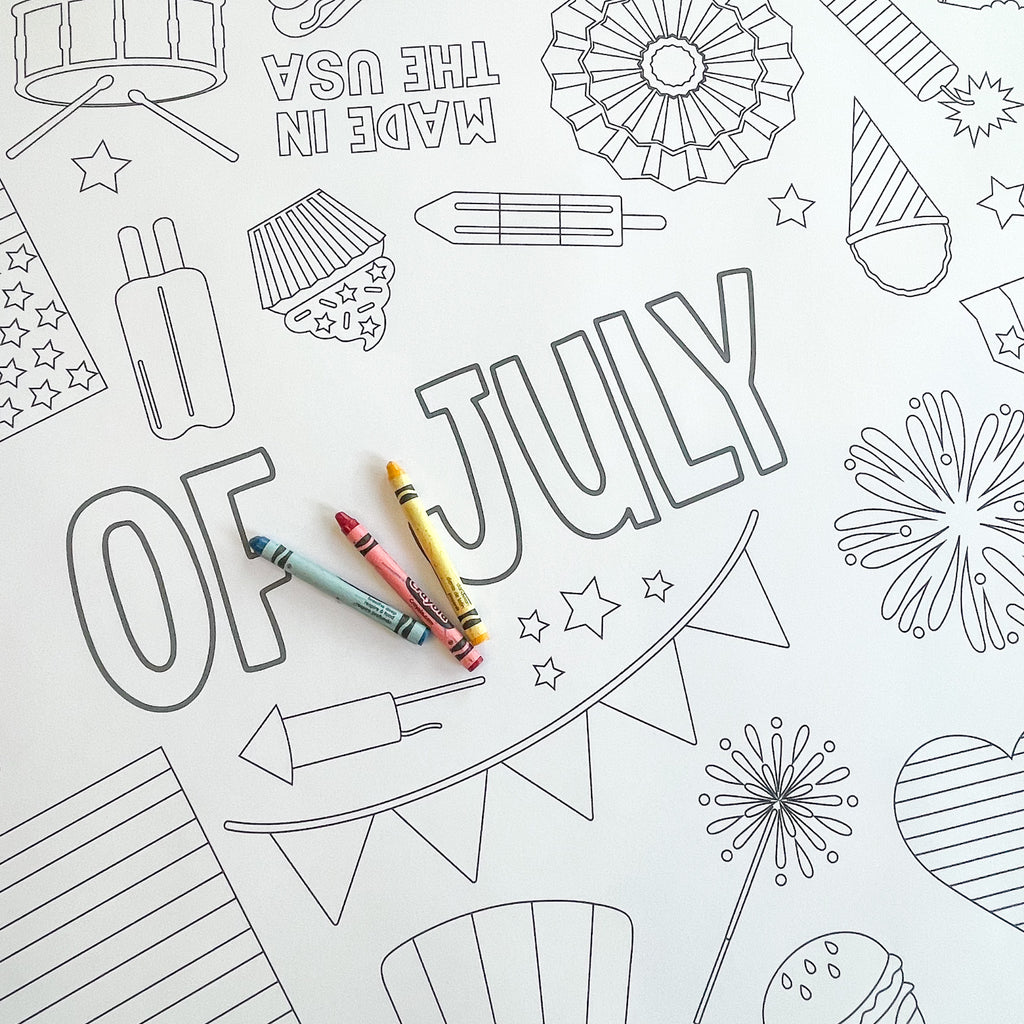 July 4th Party Coloring Table Runner| Summer