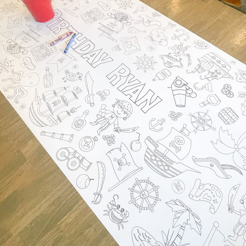 Pirate Coloring Table Runner