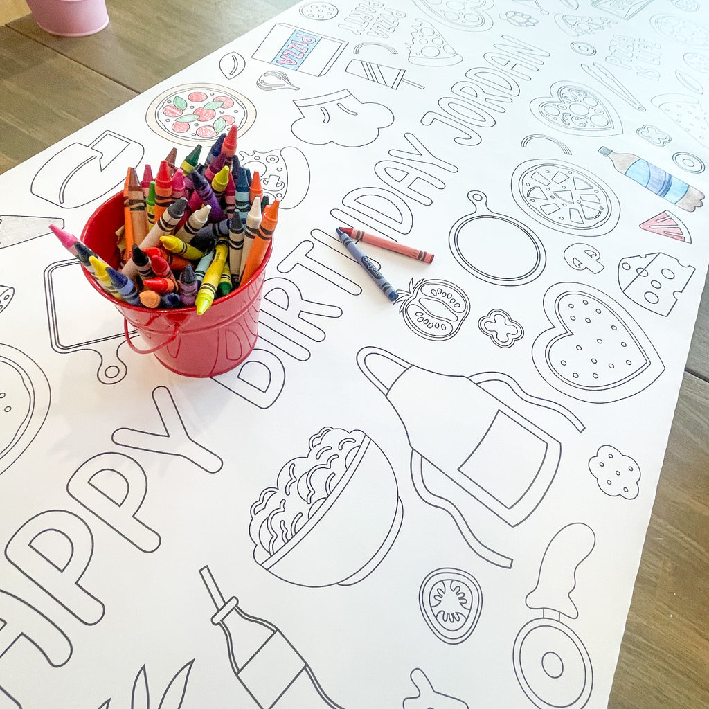 Pizza Coloring Table Runner| Pizza Party