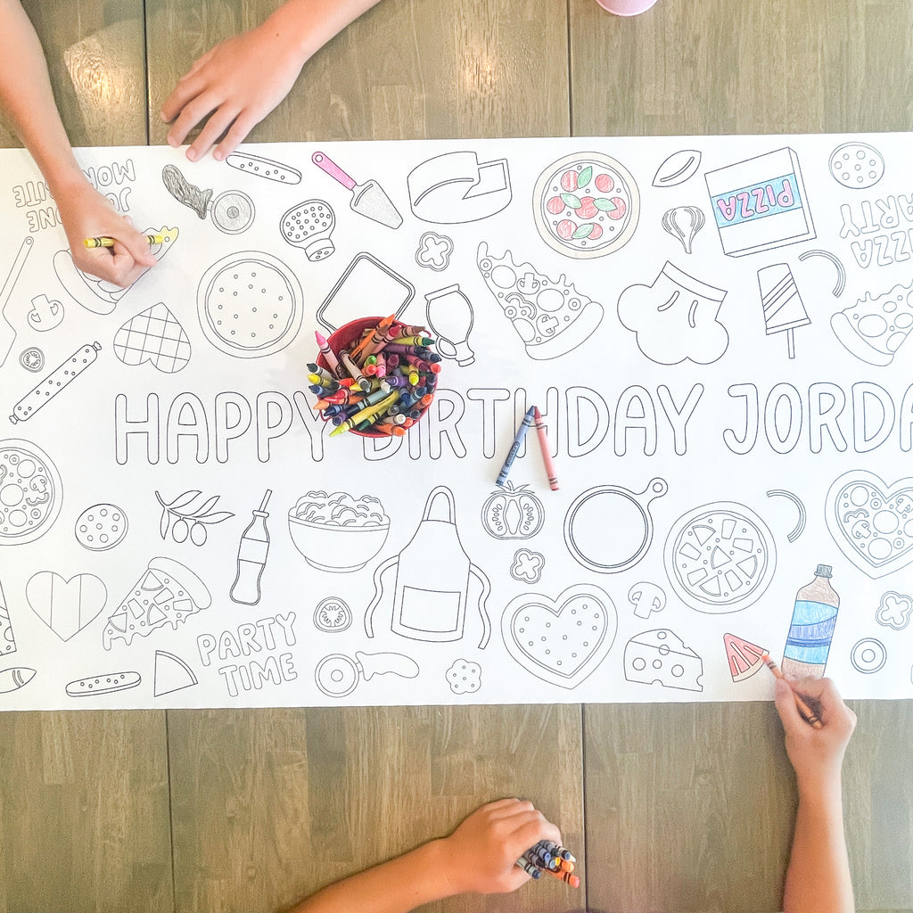 Pizza Coloring Table Runner| Pizza Party