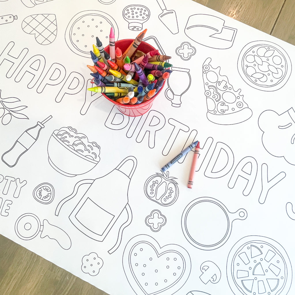 Pizza Coloring Table Runner| Pizza Party