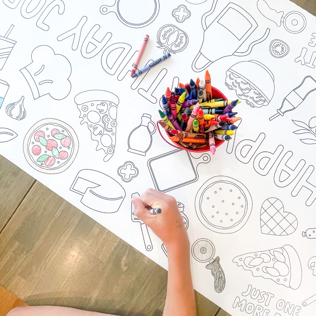Pizza Coloring Table Runner| Pizza Party