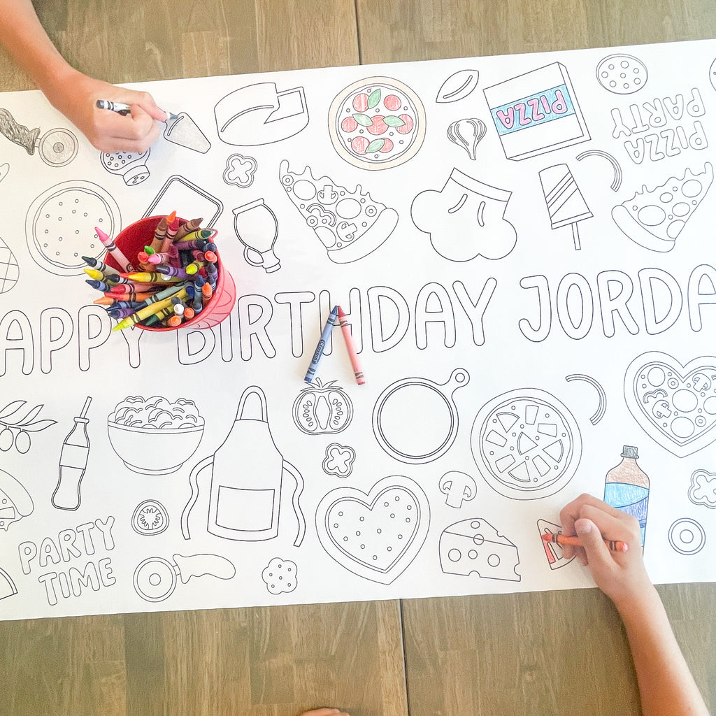 Pizza Coloring Table Runner| Pizza Party