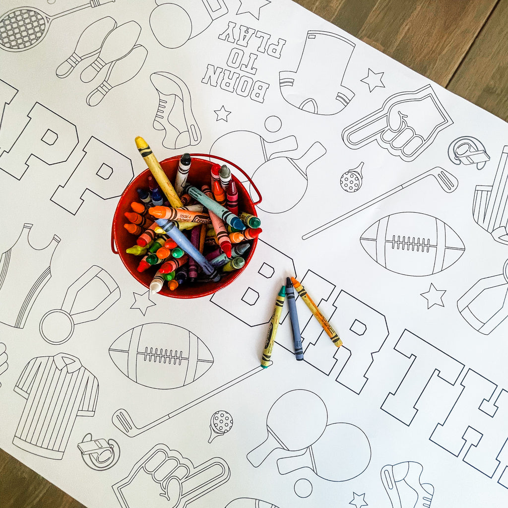 Sports Coloring Table Runner| Sports Party