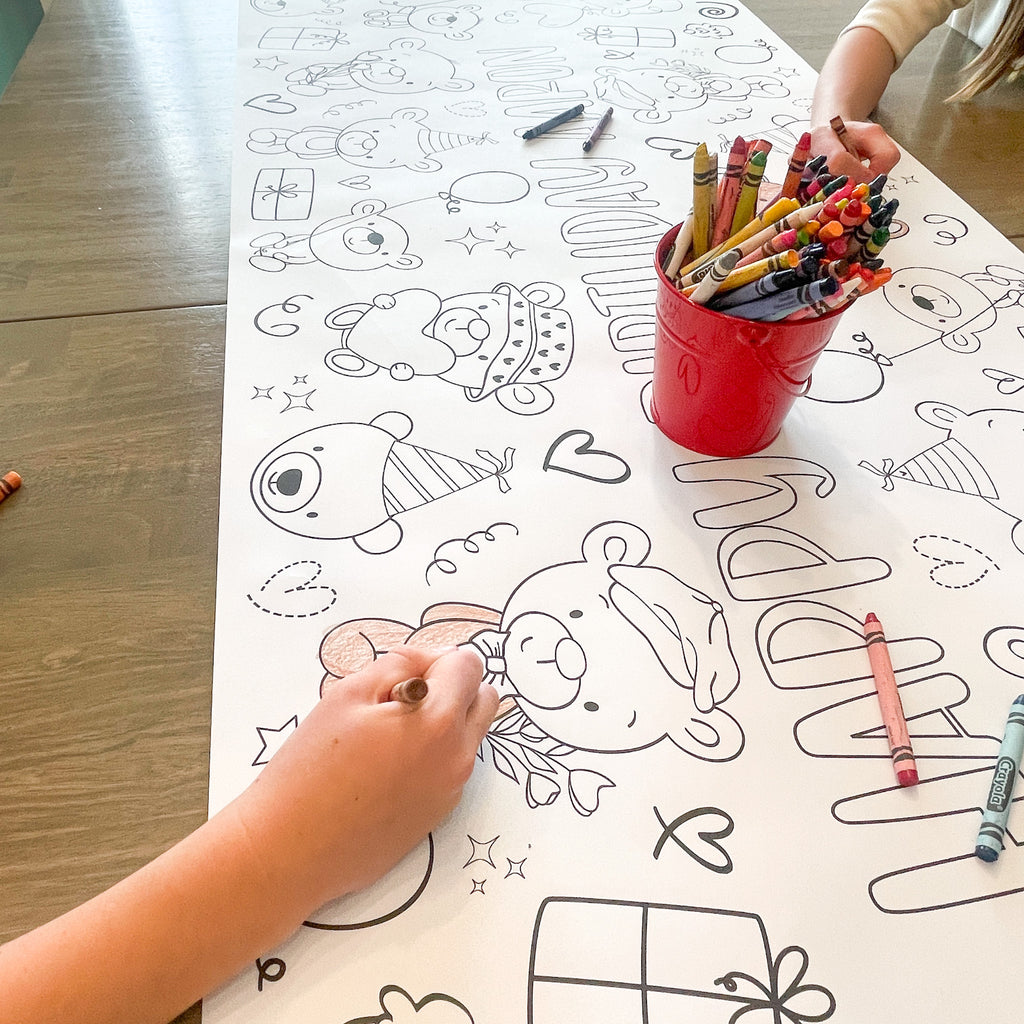 Teddy Bear Coloring Table Runner| Bear Party