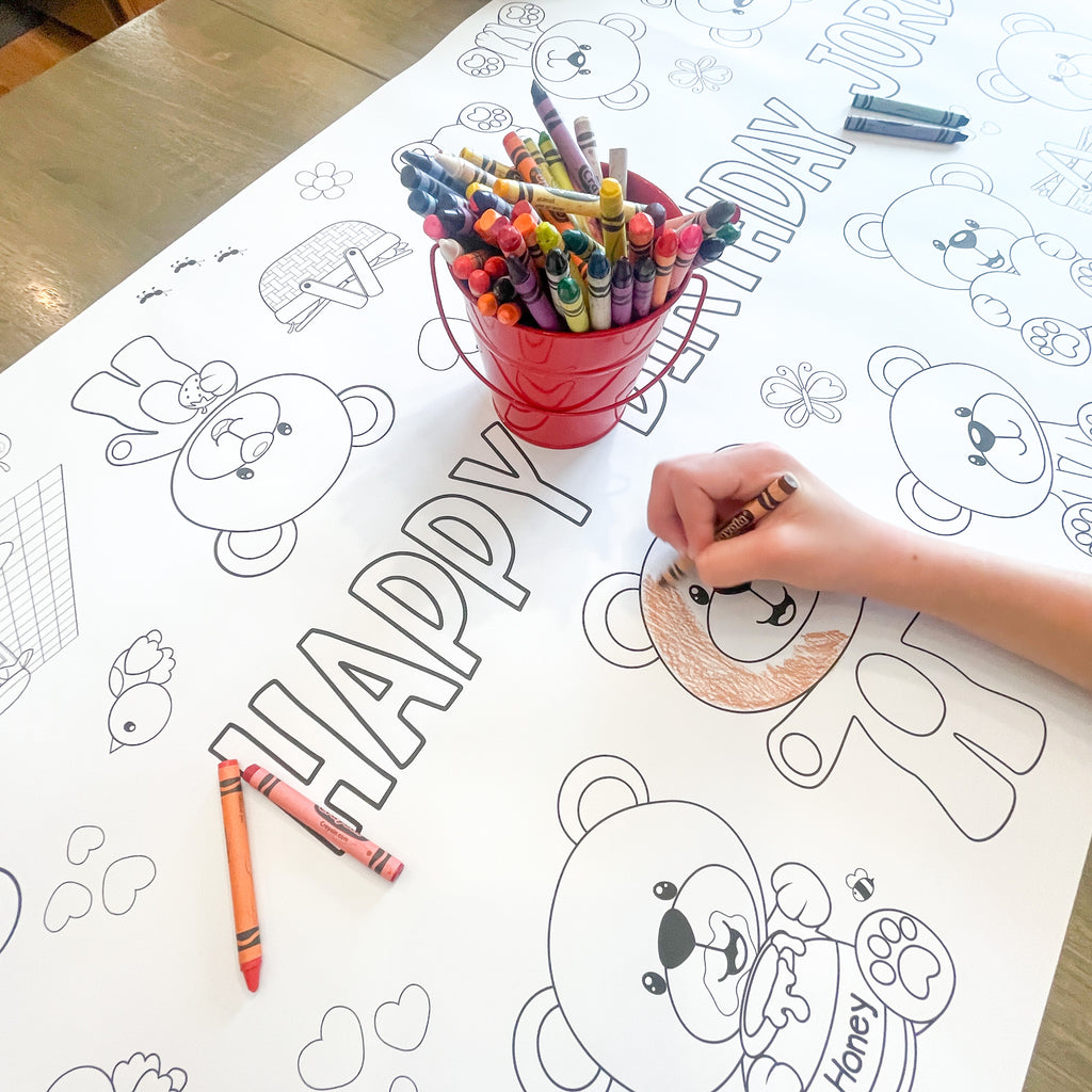 Teddy Bear Picnic Coloring Table Runner| Bear Party