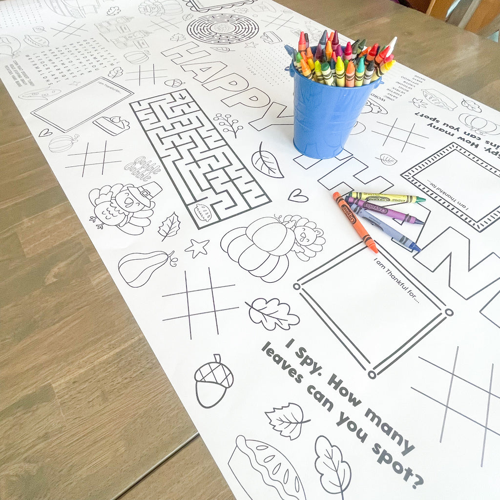 Thanksgiving Activity Coloring Table Runner | Thanksgiving