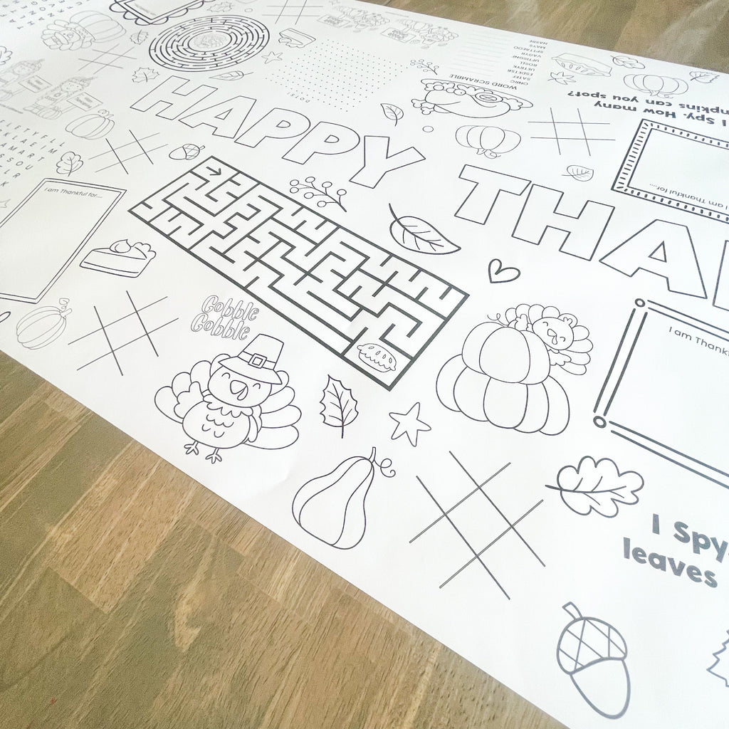 Thanksgiving Activity Coloring Table Runner | Thanksgiving