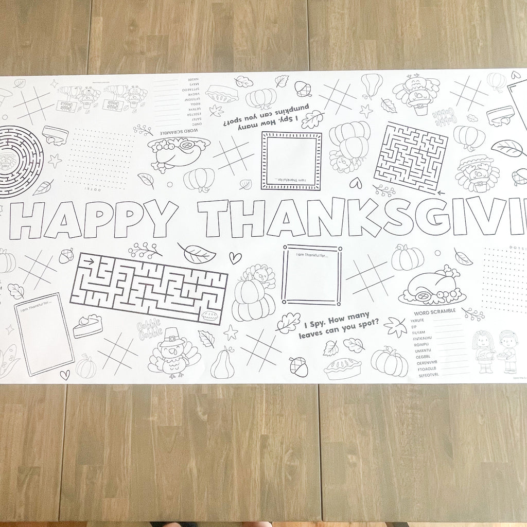 Thanksgiving Activity Coloring Table Runner | Thanksgiving