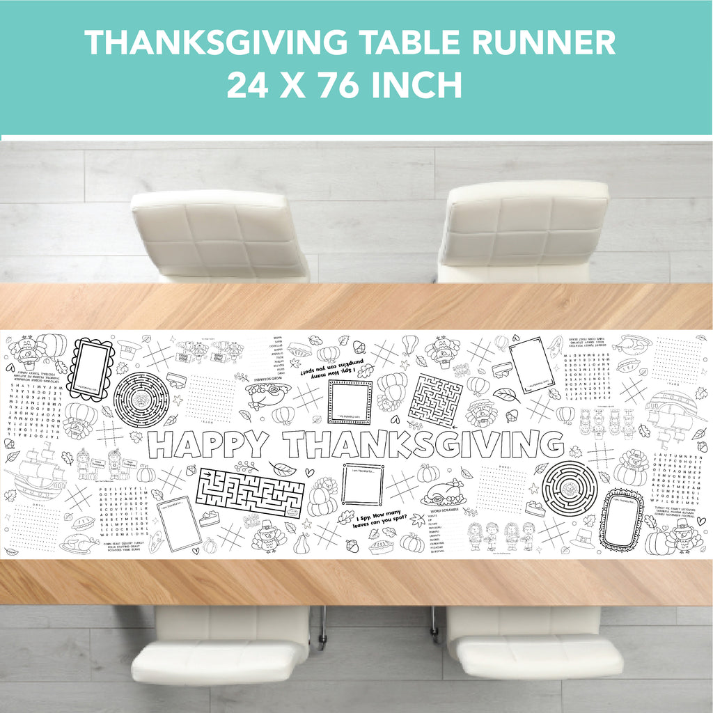 Thanksgiving Activity Coloring Table Runner | Thanksgiving