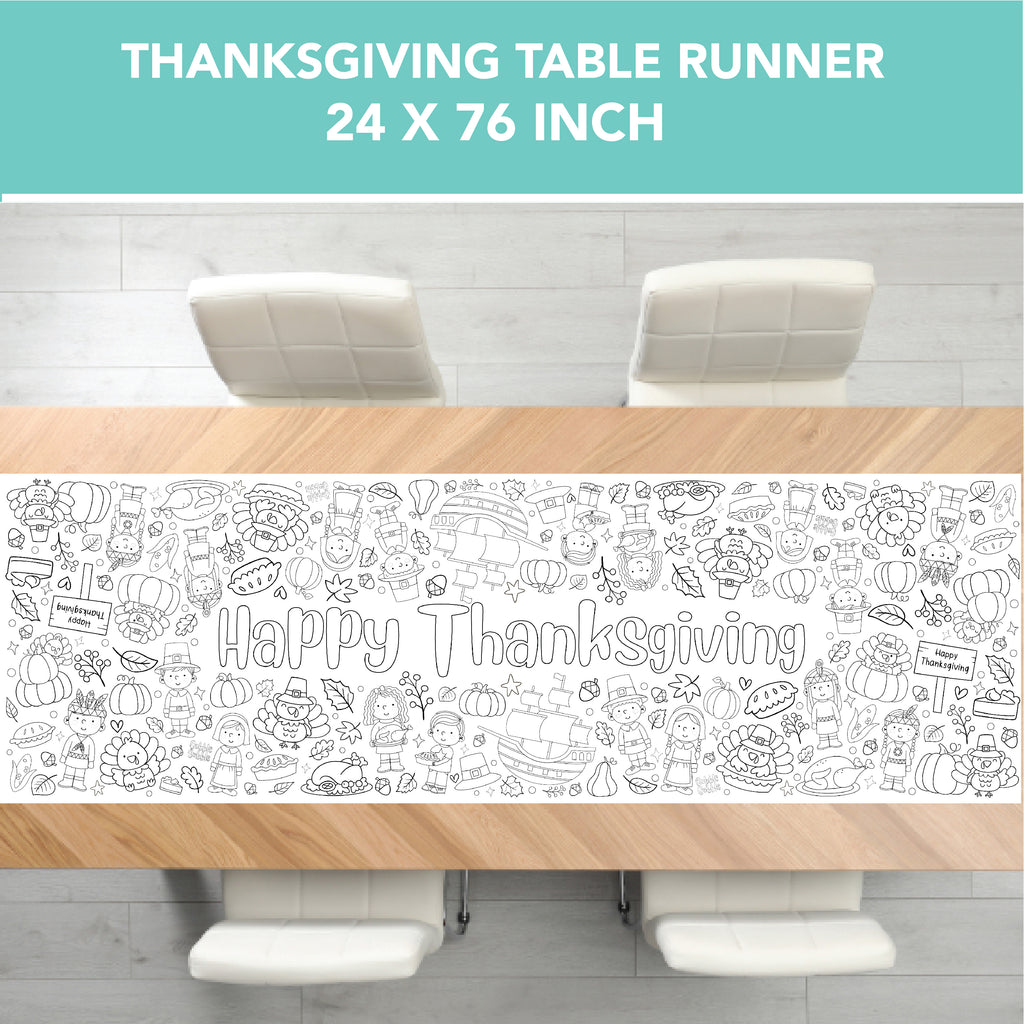 Thanksgiving Coloring Table Runner | Thanksgiving