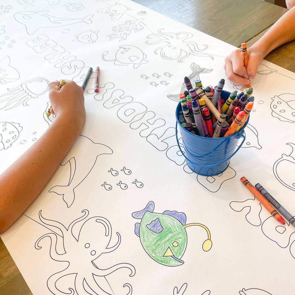 Under the Sea Coloring Table Runner| Ocean Party