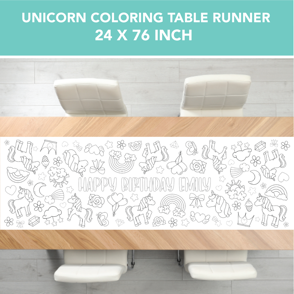 Unicorn Coloring Table Runner| Unicorn