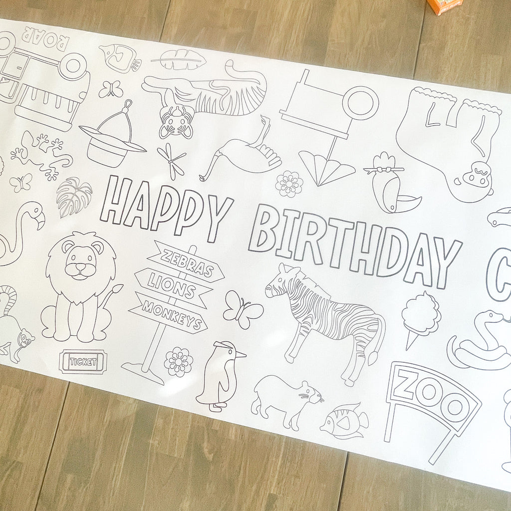 Zoo Coloring Table Runner| Zoo