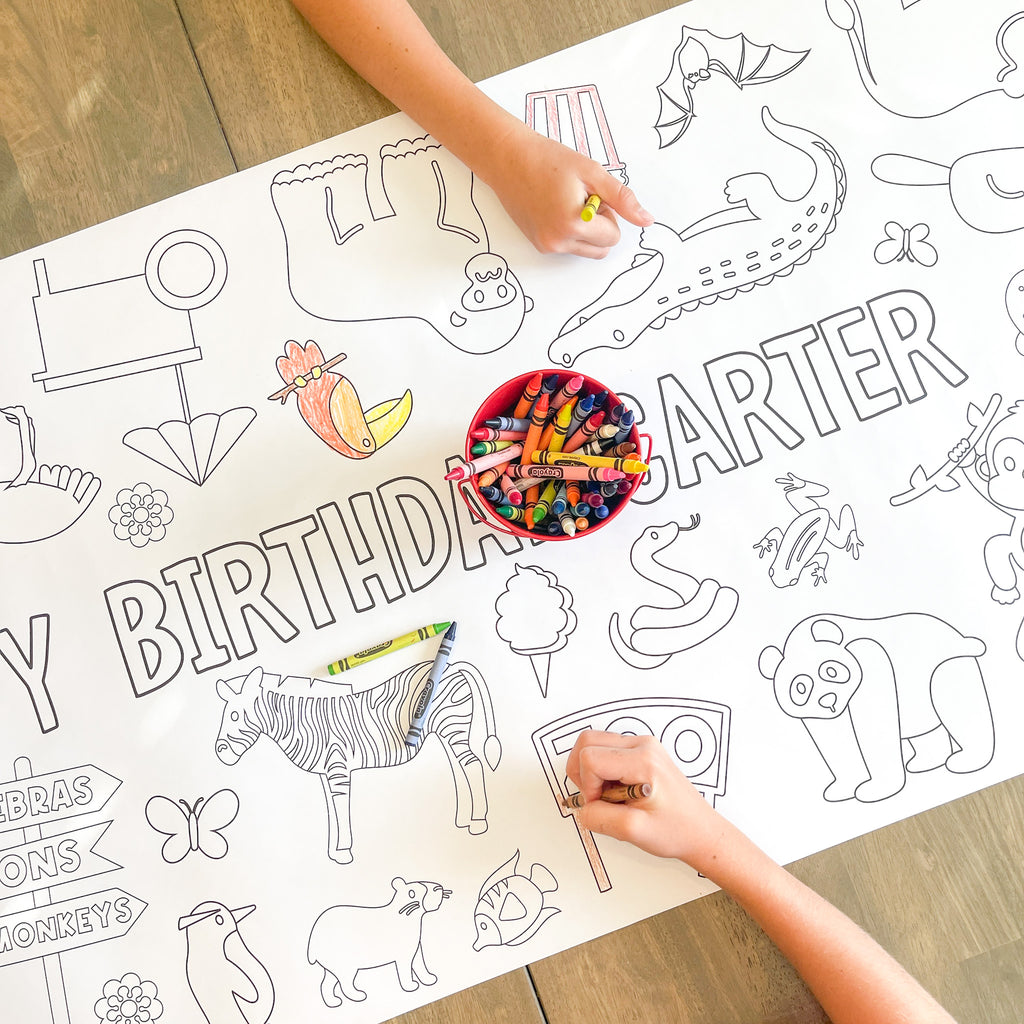 Zoo Coloring Table Runner| Zoo