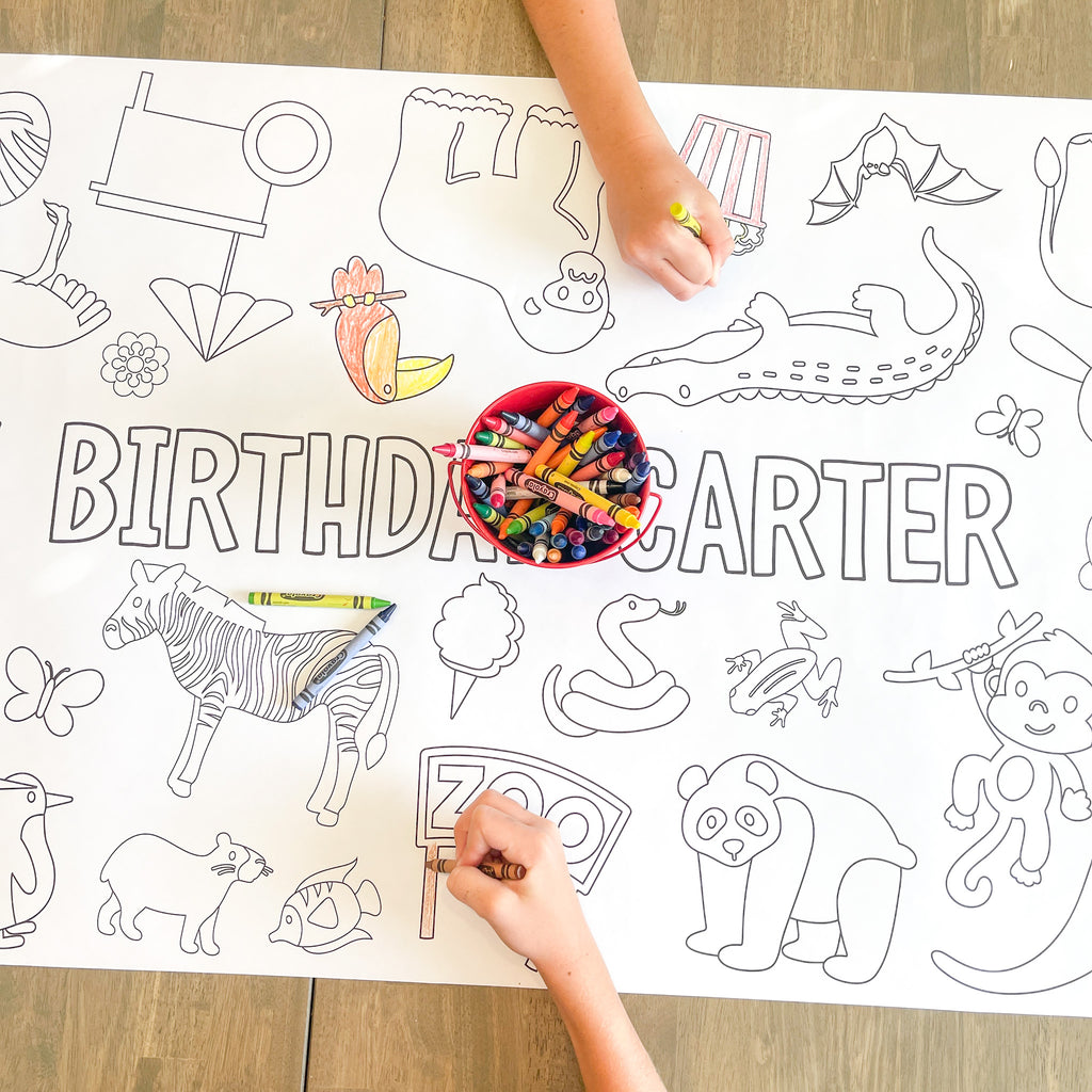 Zoo Coloring Table Runner| Zoo