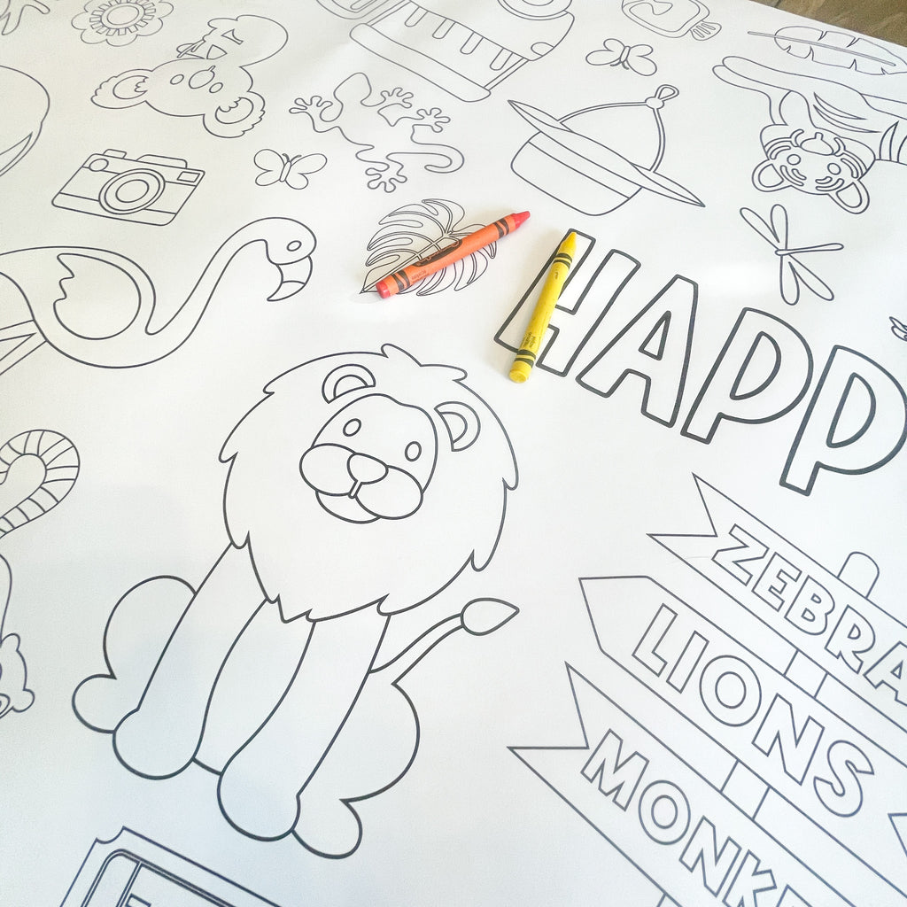 Zoo Coloring Table Runner| Zoo