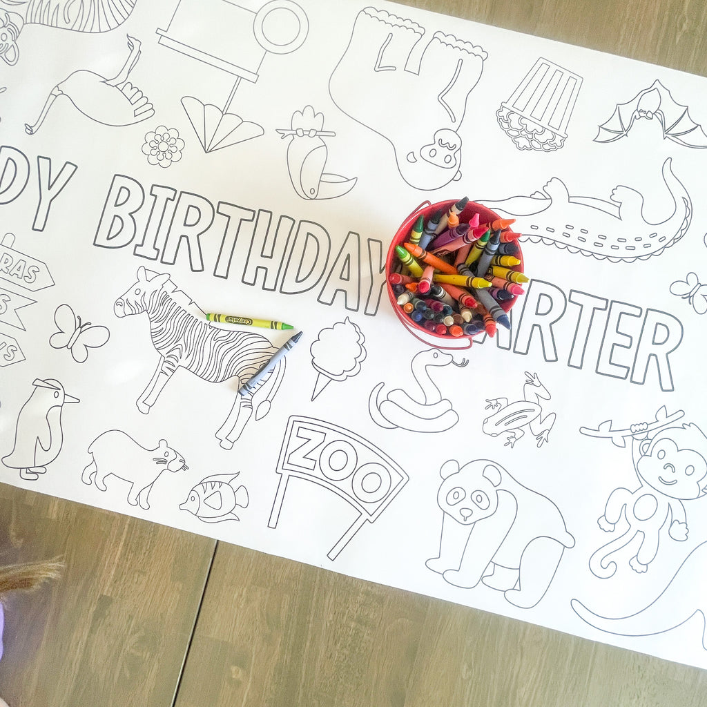 Zoo Coloring Table Runner| Zoo