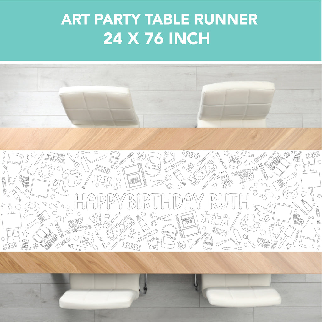 Art Party Coloring Table Runner| Art Party