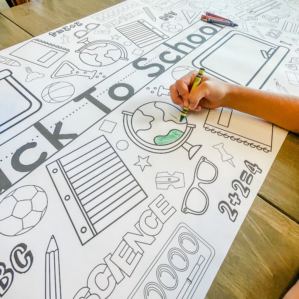 Back to School Coloring Table Runner