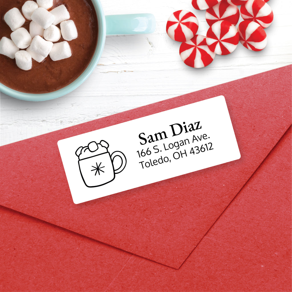 Christmas Address Labels, Hot Cocoa, Personalized