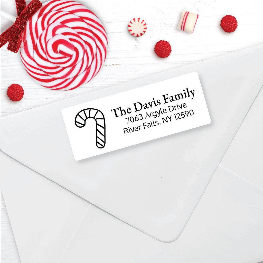 Christmas Address Labels, Candy Cane, Personalized